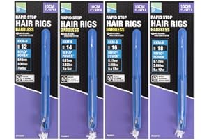Preston Innovations Rapid Stop Hair Rigs Barbless KKM-B 4" 10cm Qty 8