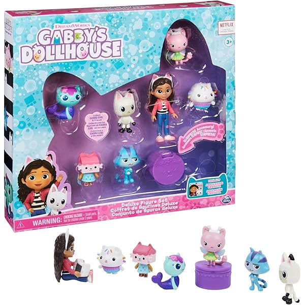 Gabby's Dollhouse Kindermuts met vizier, roze en paars, maat 53 cm, van 100% polyester, bedrukt met Gabby en andere karakters, origineel product, ontworpen in Spanje, Paars, One size