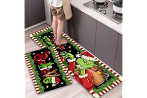 LIBRNTY 2 pezzi Tappetini da Cucina,Tappeto halloween,Tappeto passatoia Cucina Lavabile,Impermeabile,Resistente all'olio Durevole Tappetino zerbino Lavabile,per interni,40 * 60cm+40 * 120cm