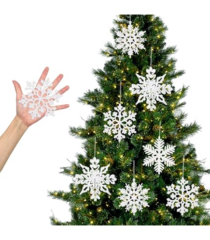 24 Flocons De Neige 3D Blancs à Suspendre – Déco Noël DIY Pour Sapin, Fenêtre, Fête D’hiver