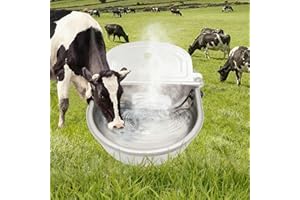 SVAUOUMU Abreuvoir Chauffant Cheval, Abreuvoir Automatique en Acier Inoxydable avec Vanne à Bille RéGlable, Abreuvoir pour BéTail, Chien,ChèVre,Mouton, Cochon,Vache (24V)