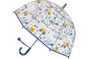 Rhomba Klar Transparente Blase Clear Bubble Umbrella for Children Lightweight Cute 8 Fibre Ribs Cute Dome See Through Perfect for Walking Kids Umbrella for Child