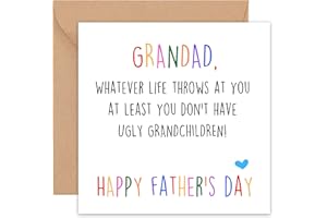 Felbridge Studio - Fathers Day Card Grandad - Funny Father's Day Card - Grandad Pop Grandfather Grampa - From Grandson Granddaughter Grandchildren - Gift Sentimental Humorous Best -14cm