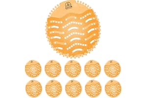 AZEAM Urinal Screens Deodorizer,10 Packs Urinal Mats Pads Deodorizer for Bathroom, Restaurants, Offices, Schools, Etc. Fits Most Top Urinal Brands (Orange Citrus)