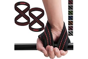 RDX Figure 8 Sangle, Sangle Musculation Gym Levage Support de Poignet Bandage Fitness Lifting Straps Entraînement Bodybuilding Haltérophilie Gymnastique Unisexe Hommes Femmes Maison Entraînements