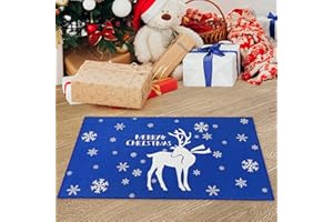 CAROMIO Wycieraczka antypoślizgowa świąteczna wycieraczka do wewnątrz i na zewnątrz zatrzymująca brud maty powitalne małe dywany świąteczna dekoracja drzwi wejściowa mata podłogowa biała renifer