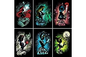 KEYRANKE 6 Pack Disney Diamond Art Kits Adults, Diamond Painting Disney Kits, Cross Stitch Full Drill Shiny Diamond Embroidery Pictures Arts Craft for Christ-mas Gift 12X16inch