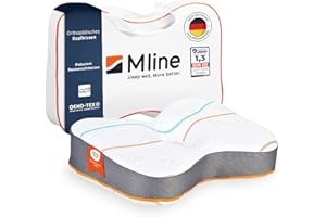 M LINE Athletic Pillow – Kopfkissen Nackenschmerzen - Orthopädisches Seitenschläferkissen mit Butterfly-Design, Ergonomisches Nackenstützkissen, Memory Foam Kopfkissen, Orthopädische Testsieger