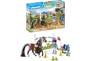 PLAYMOBIL Horses of Waterfall 71355 Percorso a Ostacoli per torneo, Allenamento per Il Campionato con ricompense, Giochi di Ruolo Divertenti, Giocattolo sostenibile per Bambini dai 5 Anni in su