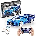 xwin sportseries 325 PCS Remote Control Car Stem Building Block Mobile APP Control 2.4G 4CH RC High Speed Racing Car Rechargeable Battery, USB Charger, RC Car for Kids Blue