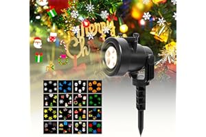 FXICH Halloween Lights Projector Show LED Indoor Pumpkin/Skull/Sorceress Projection Outside Spotlight for Holiday House Yard Garden Party Decorations with 6 Switchable Lens Elements Pattern