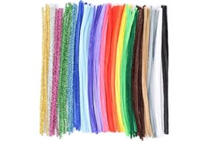 Vaessen Creative, 100 pezzi, multicolore e scintillante, kit di pulizia per tubi, articoli artigianali, 30 cm x 6 mm, vario, taglia unica