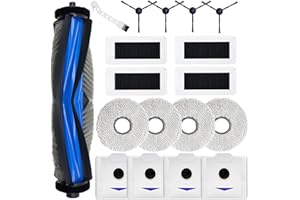 KiimSin Accessoires pour Ecovacs Deebot N30 Pro / N30 Omni / N30 Pro Omni aspirateur Robot de Rechange, Brosses à Rouleau, 4 Chiffon, 4 Sacs à poussière, 4 brosses latérales, 4 HEPA filtres