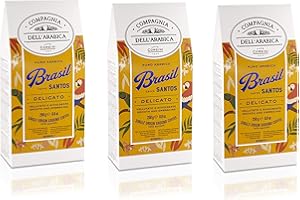CAFFÈ CORSINI 1950 Caffè Corsini - Cafè Moulu 3x250g Compagnia Dell'Arabica Brésil Santos, Mono Origine, Délicat, 750g au Total