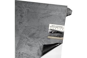 Fondlife Mikrofaserstoff Selbstklebend für Cockpit 150 * 40cm (Schwarz grau)