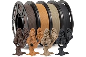 iSANMATE Bois Filament pour Imprimante 3D, Bois de Pin Blanc, Sable, Poirier Jaune et Ebène 1.75mm, 250g X 4 Pack, Précision Dimensionnelle +/- 0,02 mm (20% Poudre de Bois+80% PLA+)