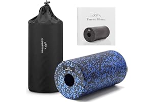 ‎EVEREST FITNESS EVEREST FITNESS Faszienrolle Wirbelsäule 30 cm mittel-hart in schwarz/blau inkl. Booklet - Professionelle Faszien Rolle für Rücken - Foam Roller - Massagerolle - Fitness Rolle - Yoga Massageroller