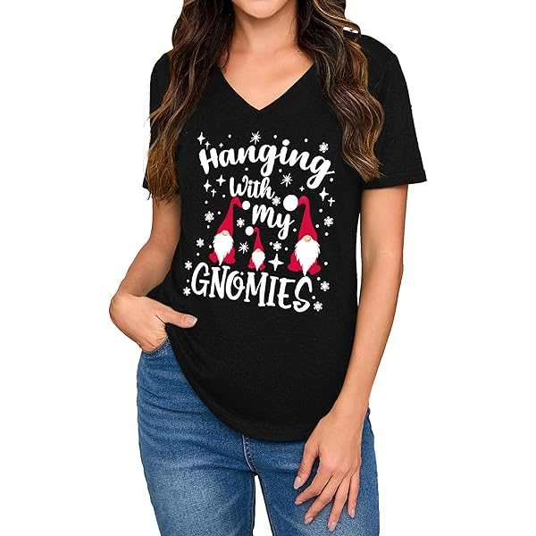 Weihnachtsbluse Damen Mit V-Ausschnitt – Festliches Design, Falten, Polyester, Für Feiern & Alltag