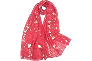 CLAUDIA&JASON Claudia & Jason® Christmas Snowflakes scarf glitter foil sparkle scarf Fir tree festive women scarves
