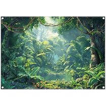 Sfondo Personalizzato 7X5ft per Festa di Compleanno a Tema Giungla, Decorazione per Feste di Compleanno per Bambini Sfondo Personalizzato 7X5ft per Festa di Compleanno a Tema Giungla, Decorazione per Feste di Compleanno per Bambini