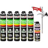 Bauschaum-Set: 3 X 750 Ml Pistolenschaum Montageschaum Inkl. Reiniger - Ideal Für Dichtungen & Isolierung
