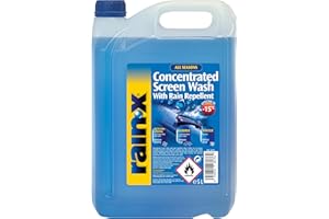 Rain-X Concentrated Screenwash with Rain Repellent - Superior Visibility & Protection for All Seasons - Prevents Freezing Down to -15°C - Streak-Free & Water-Repellent Formula - 5L