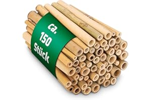 Gardigo Bamboo Tubes for Insect Hotel – 150 Pcs | Natural Nesting Canes for Wild Bees | Refill Accessories for Bee House, Solitary Bee Habitat