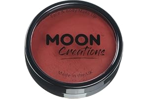 Moon Creations Pro Gesichts- und Körper-Make-up, professionelle Farbfarben-Kuchentöpfe für Gesichtsfarbe, Kostüme, Feste, Halloween für Kinder, Erwachsene (Dunkelrot, 36 g)