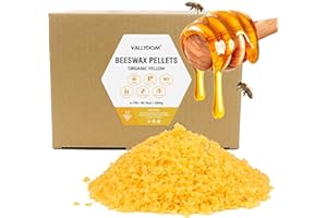 VALLYDOM Beeswax 2.8KG Yellow Beeswax Pellets, Candle Wax, Organic Beeswax, Wax for Candles Making, Beeswax Candles,Beeswax for Skin, Soap Making Supplies, Candle Making, Candle Wax for Making Candles