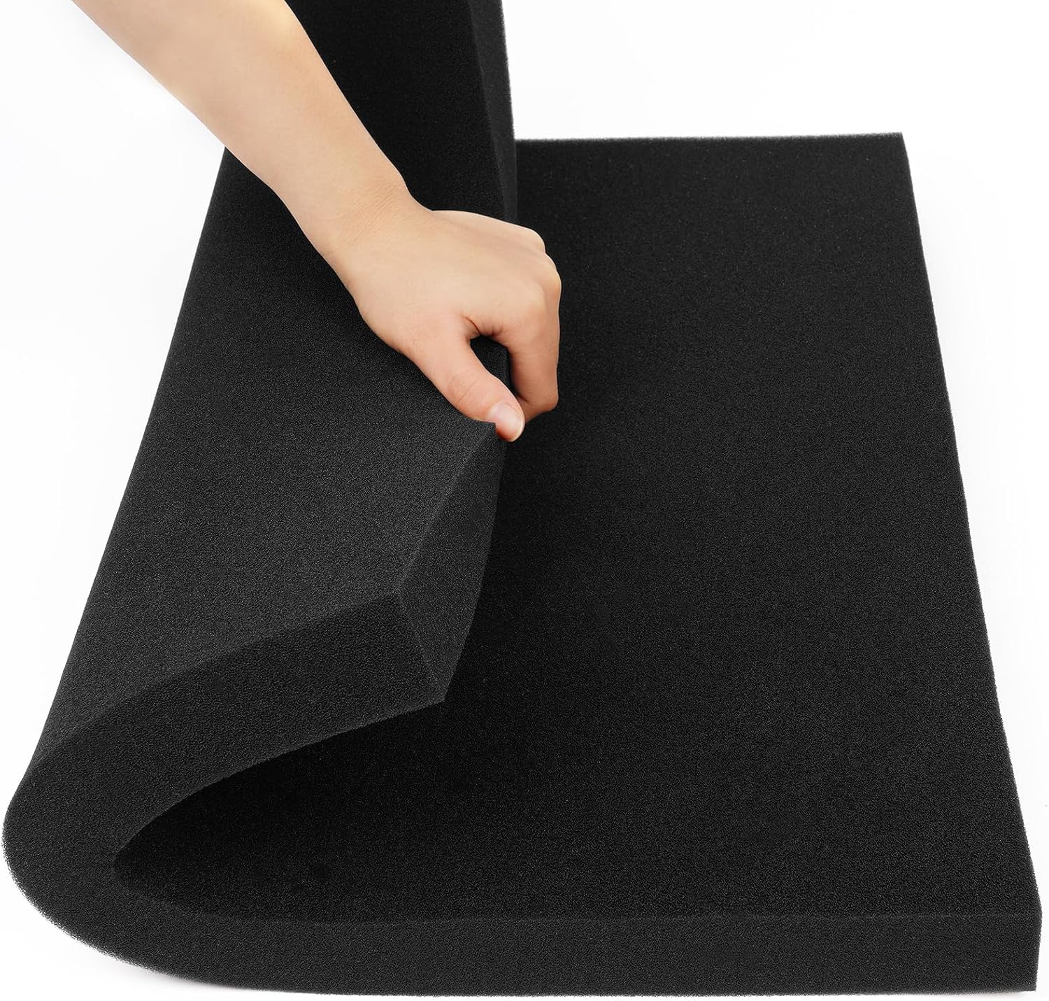 APXEL 1 Unidad Filtro de Esponja, Cortable Esponja Filtro Acuario Negra Grande, Almohadilla de Esponja de Filtración para Peceras y Estanques (47 x 47 x 4 cm, 50PPI)