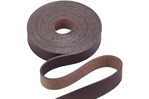 GORGECRAFT Bande de Sangle en Cuir Marron Foncé 1,25 cm de Large 2m de Long en Cuir Ceinture Enveloppante Cordon Plat Simple Face pour Projets D'Artisanat de Bricolage Vêtements Emballage