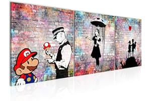Runa Art - Bilder Street Art 120 x 40 cm 3 Teilig Wandbild auf Vlies Leinwand Bunt Mehrteilig Modern 029333b