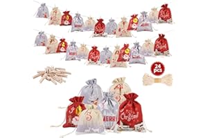 ONBAGLST Adventskalender zum Befüllen Groß, 18 x 13 cm Weihnachtskalender zum Befüllen, 24 Adventskalender Selber befüllen Kinder, adventskalender Säckchen