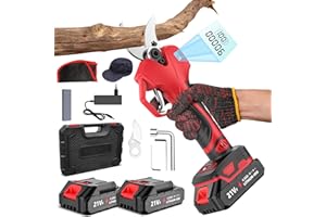 GENERIC Electric Pruning Shears Cordless, 50mm Electric Secateurs with 2 Battery, Professional Electric Scissors with Digital Display, 1000W Brushless Motor, Garden Pruners Secateurs