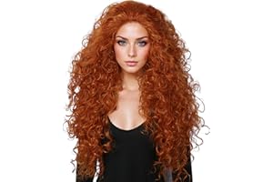 Linfairy Peluca Naranja Rizada Larga Para Disfraz Peluca de Cosplay de Halloween