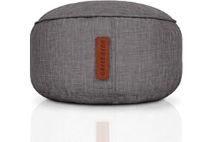 ‎GREEN BEAN Green Bean Sitzsack-Hocker 45x25cm mit EPS-Perlen Füllung - Fußhocker Fußkissen Sitz-Pouf für Sitzsäcke - Bodenkissen für Kinder und Erwachsene - Fußablage Sitzkissen Sitzhocker Dunkelgrau