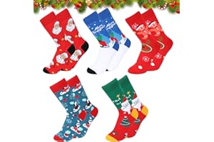 TSLBW 5 par Nowatorskie świąteczne skarpetki Święty Mikołaj Snowman Ginger Man Christmas Skarpetki Unisex bawełniane skarpetki Boże Narodzenie Jeden rozmiar dla dorosłych dzieci Prezent