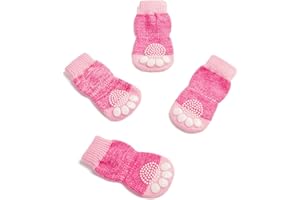 HARFKOKO Pet Heroic 8 tamaños Calcetines antideslizantes para perros gatos, Protectores de patas para perros gatos, control de tracción para el uso en interiores, ajuste para perros extra pequeños a grandes