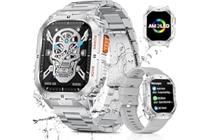 LIGE Montre Connectée Homme avec Appel Bluetooth Assistant Vocal, 1.95'' AMOLED Montre Connectée Sport 100+ Sportifs avec 24/7 Moniteur de Fréquence Cardiaque Sommeil SpO2 pour Android iOS