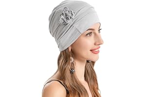 ZLYC Bonnet turban pour femme avec fleur chimio bandeau élastique
