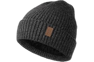 Wmcaps Classic Knit Beanie - Unisex Winter Hat with Thermal Thick Fleece Lining, Gifts for Men/Women