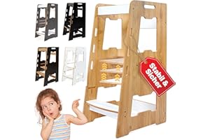 ‎BOOMDING BoomDing Lernturm ab 1 Jahr - Höhenverstellbar - Montessori - Lernturm - Stabiler Küchenturm mit Anti-RUTSCH-Streifen - Küchenhelfer für Kinder mit Rausfallschutz - Lernstuhl