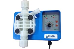 DOSITA Bomba dosificadora electromagnética analógica de dosificación constante con caudal ajustable para dosificación de líquidos modelo ME1-CA - 5 l/h @ 9 bar 230 Vac, testado PVDF con sellos viton