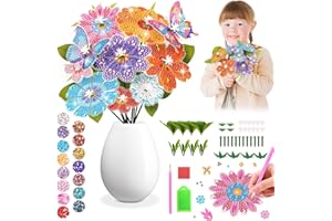 Blumen Basteln Mädchen 8 6 7 9 10 Jahre: Geschenke für Mädchen 8-9-11-12 Jahren Mosaik Bastelset Kinder ab 6 5 8 10 Jahre Diamond Painting Kinder Blumenstrauß Kreativ Geburtstagsgeschenk Zimmer Deko