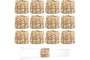 TOOSOAR 12 Pezzi Anelli Portatovaglioli,Anelli per Tovaglioli Rustici,per Feste di Compleanno,Decorazioni per la Tavola da Pranzo,Natale