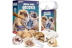 EDUMAN Set di geodi rompibili giochi scientifici educativi, 10 geodi rompibili, esperimenti con le geodi per bambini dagli 8 anni in su: regali di compleanno per bambini regali di Natale.