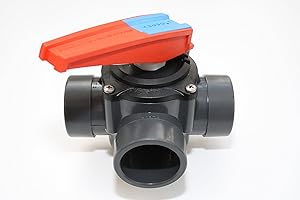 Cepex Válvula reutilizable de PVC, 3 vías, 50/63 mm, 3 x manguitos adhesivos