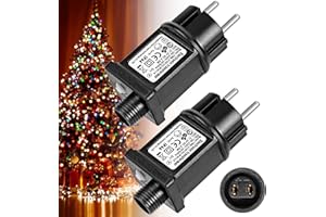 MOOKLIN ROAM 2 PCS Alimentatore LED 31V 6W, IP44 Driver Adattatore per Luci di Natale, Trasformatore LED con Timer e Funzione di Memoria, 8 modalità per Lucine del Ghiacciolo Stringa, Luci dell'Albero (2 PACK)