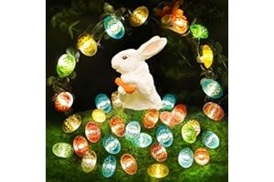 Eledreme lichterkette ostern 20 led osterdeko für draußen, warmweiß ostereier deko lichterkette außen batterie, ostern deko lichterkette innen batterie für Ostern Party garten