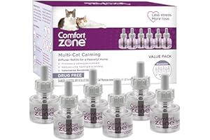 Comfort Zone Multi Cat Calming Diffuser Refills: 6 pack; Pheromones to Reduce Stress, Spraying & Scratching